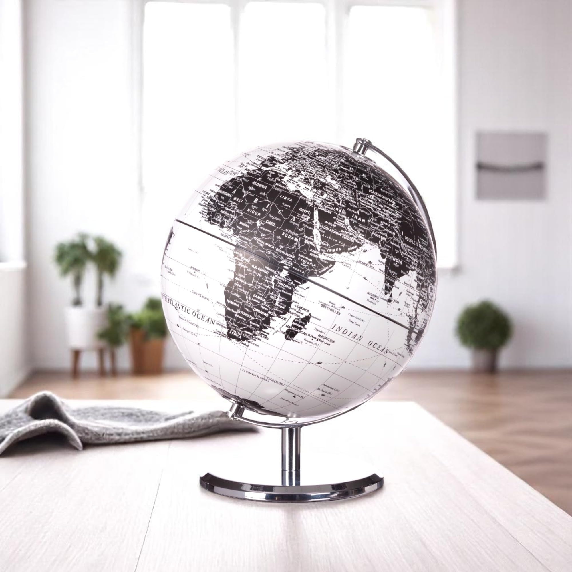 Set 2 Mini Mappamondi In Cristallo 4 Cm | Globo Decorativo Da Scrivania In Vetro Borosilicato | Regalo Per Casa E Ufficio