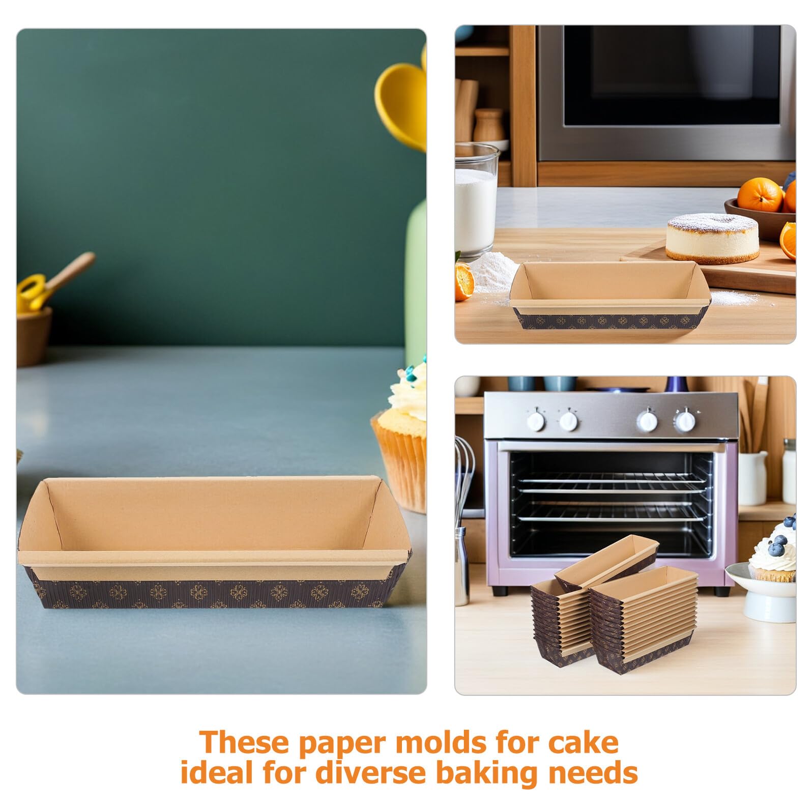 Alipis Moules à Pâtisserie Rectangulaires Résistants Micro-ondes et Antiadhésifs en Papier Lot de 50 Douceurs Saisonnières et Cuisines Familiales