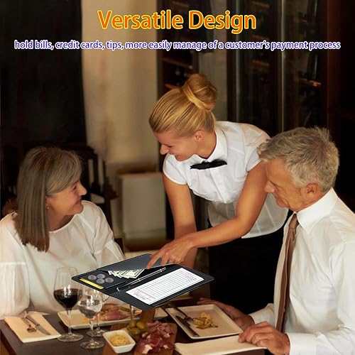Miniatura 2 de 2 paquetes de presentadores de cheques de restaurante, tarjetero para servidor, libro de cheques de restaurante, soporte de facturas de restaurante,