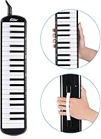 Vista 4 de Eastar Melódica de 37 teclas con boquilla, teclado de piano de aire, bolsa de transporte, negro