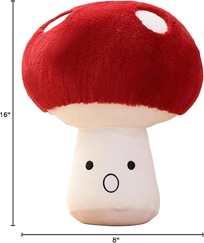 Miniatura 7 de Cojín de peluche creativo 3D con diseño de hongos para sofá y cama de coche y cama, diseño de hongos sorpresa (10.3 pulgadas)