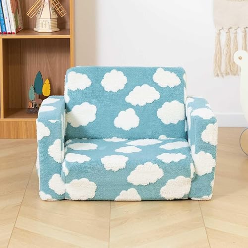 Miniatura 2 de ALIMORDEN Silla para niños 2 en 1 ultrasuave con espuma para acurrucarse, azul