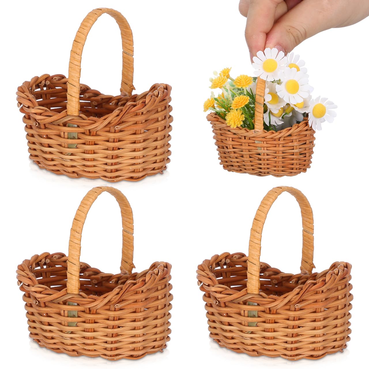 Paniers tissés pour mariage champêtre et décoration de table en fête