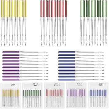 50 Pcs Sewing Machine Needles Universal - 65/9, 75/11, 90/14, 100/16, 110/18 Sewing Needles Machine Compatible with Singer Brother Janome Regular Point