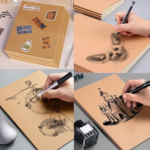 Miniatura 3 de Paquete de 32 cuadernos con rayas A5 para viajeros, estudiantes y oficina, diario de escritura, papel grueso forrado, 60 páginas, 30 hojas, 8.3 x