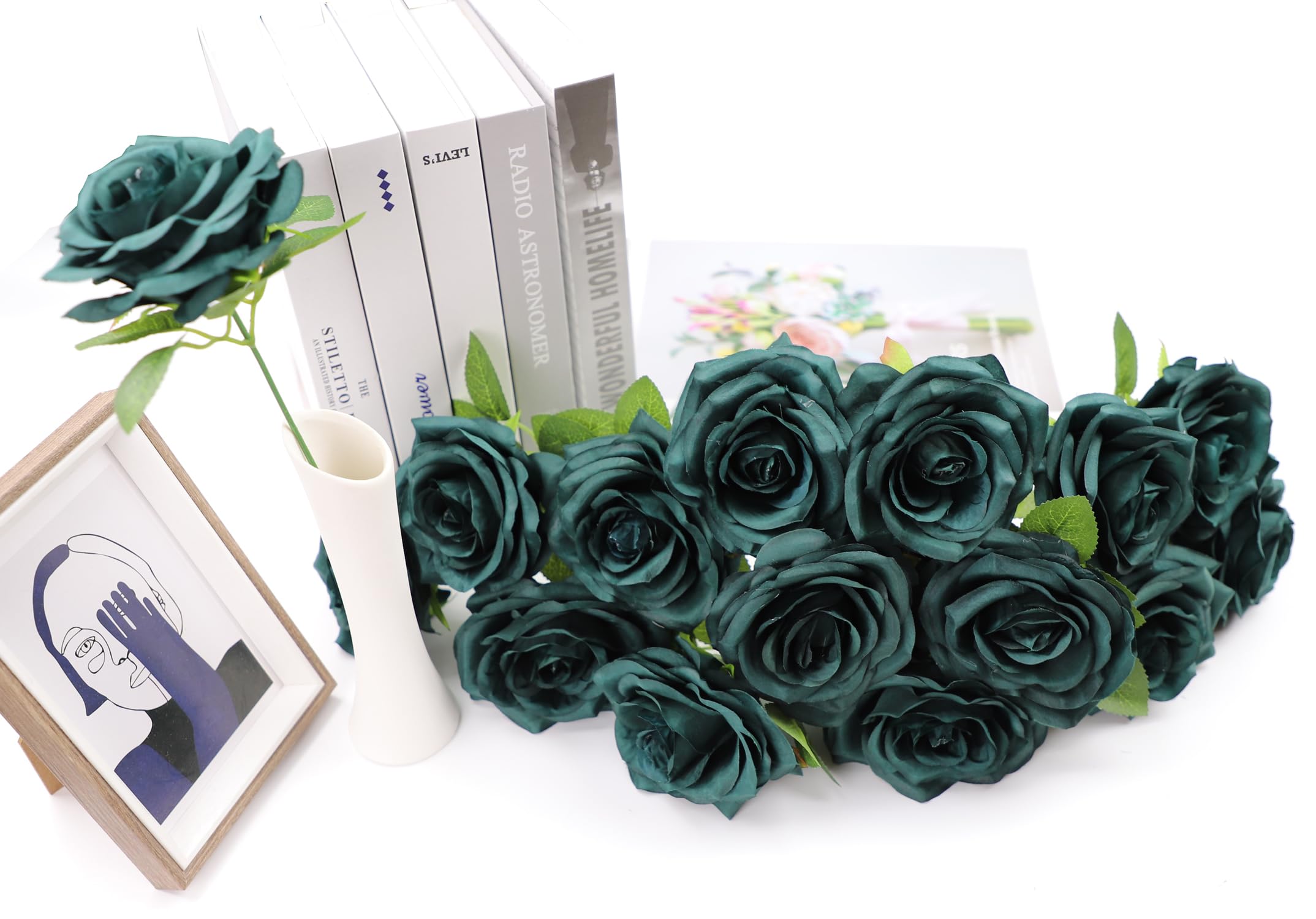 Bouquet De Roses En Soie De Pivoine De Simulation, Fausse Fleur Vintage, Décoration De Mariage Et De Noël, DIY, 1 Lot