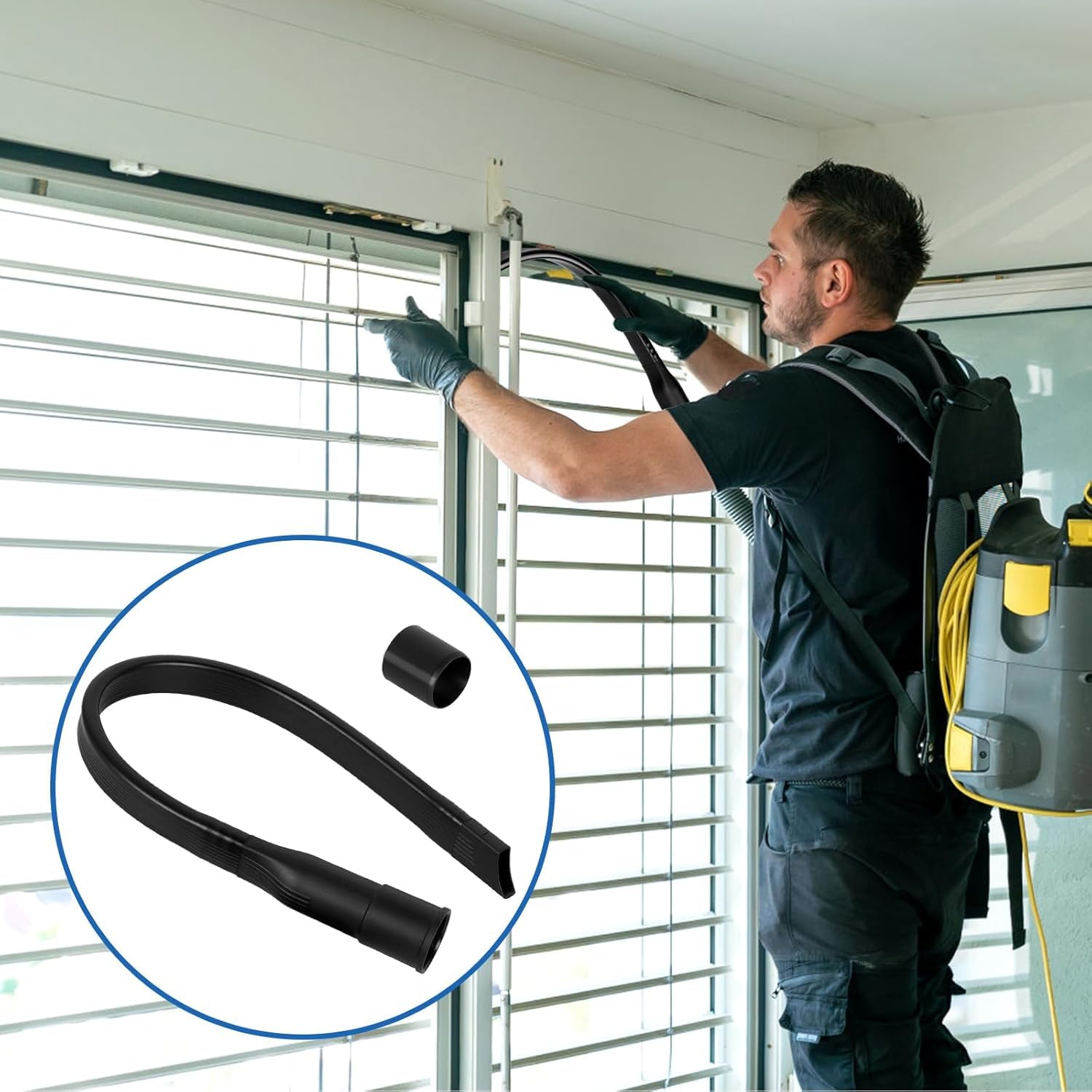 Flexibel voegenzuigmond, voor alle stofzuigers met 35/32 mm aansluiting, 62 cm opsteekbaar universeel mondstuk, stofzuigeropzetstuk voor reiniging onder meubels en autostoelen