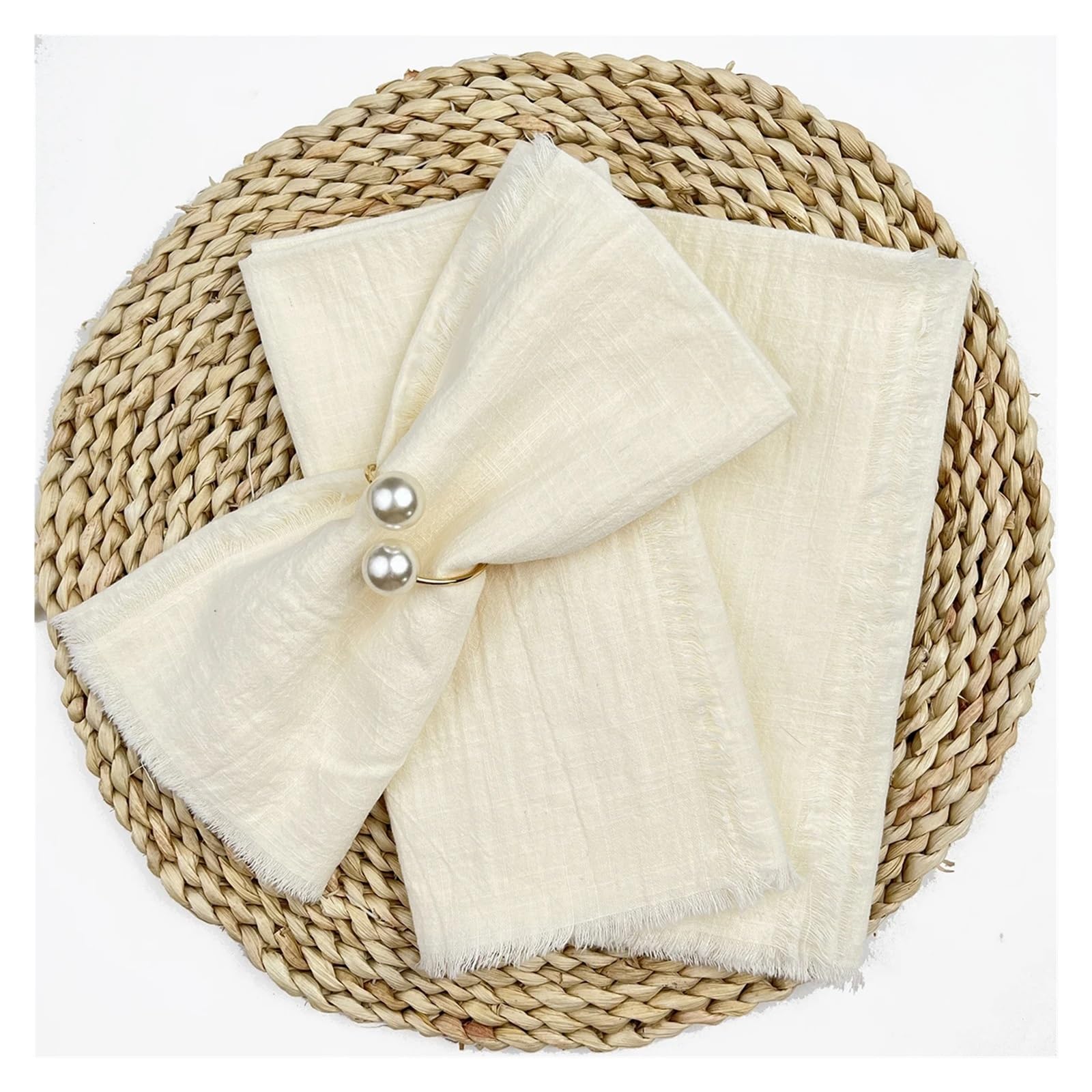 Servilleta De Lino RúStica Servilletas de algodón Verdes Reutilizables de 33 x 33 cm for Bodas, Fiestas y Navidad. Servilletas de Tela Retro.(60PCS Beige)