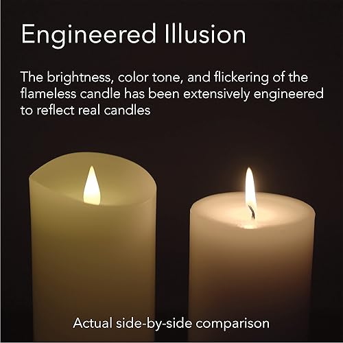 Miniatura 7 de Juego de velas sin llama, 2.25 x 4.2 pulgadas, juego de 2 velas blancas de pilar de llama móvil parpadeante, incluye control remoto, cera real, 2