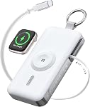 RORRY CharmGo Portable Charger,12000mAh 30W Fast Charging Power Bank with Built-in Retractable USB C Cable, Battery Pack with Keychain, Travel Essentials for iPhone, Apple Watch, Black