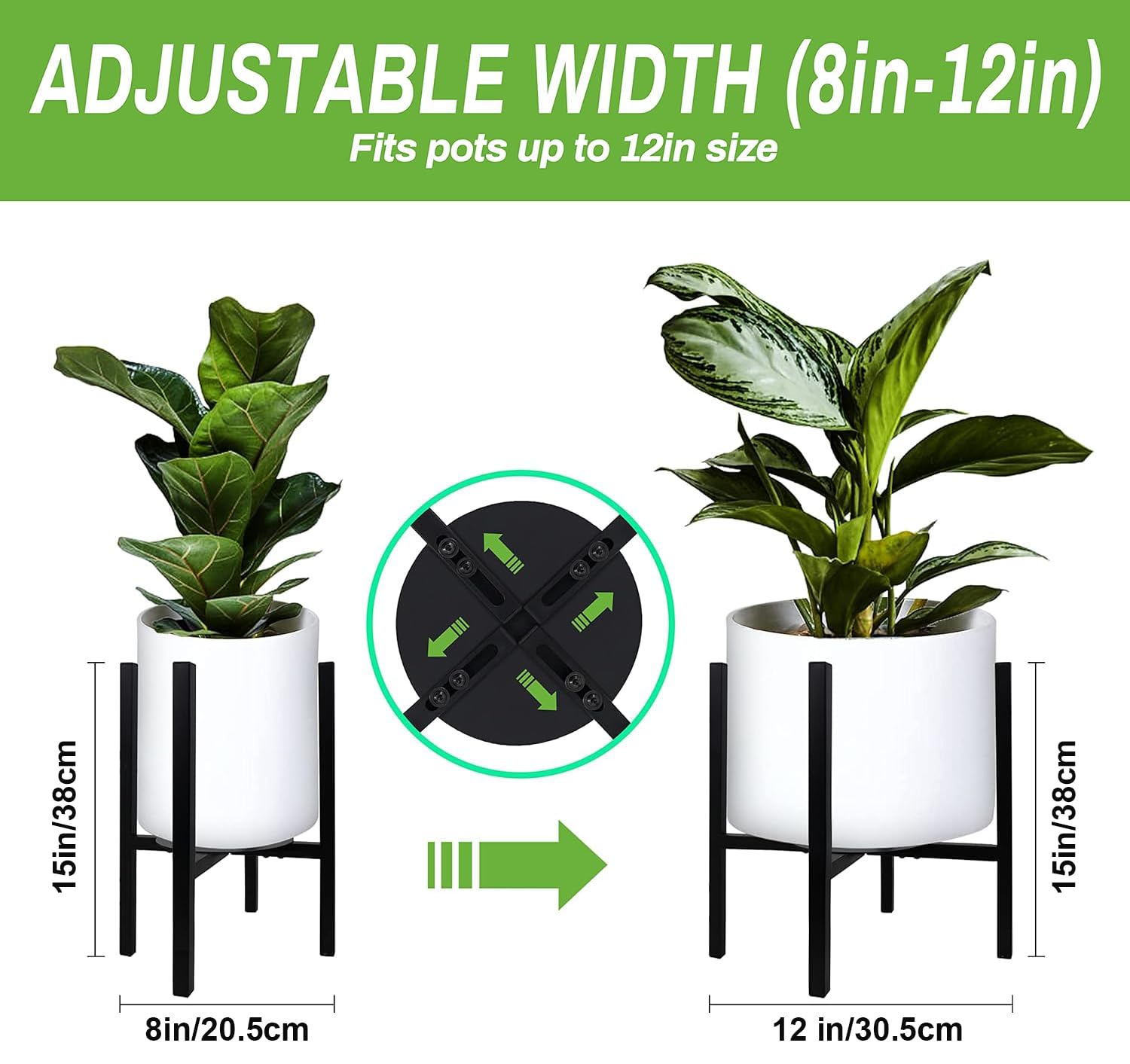 Jeackcelle 2 Set Adjustable Plant Stand - Image 4