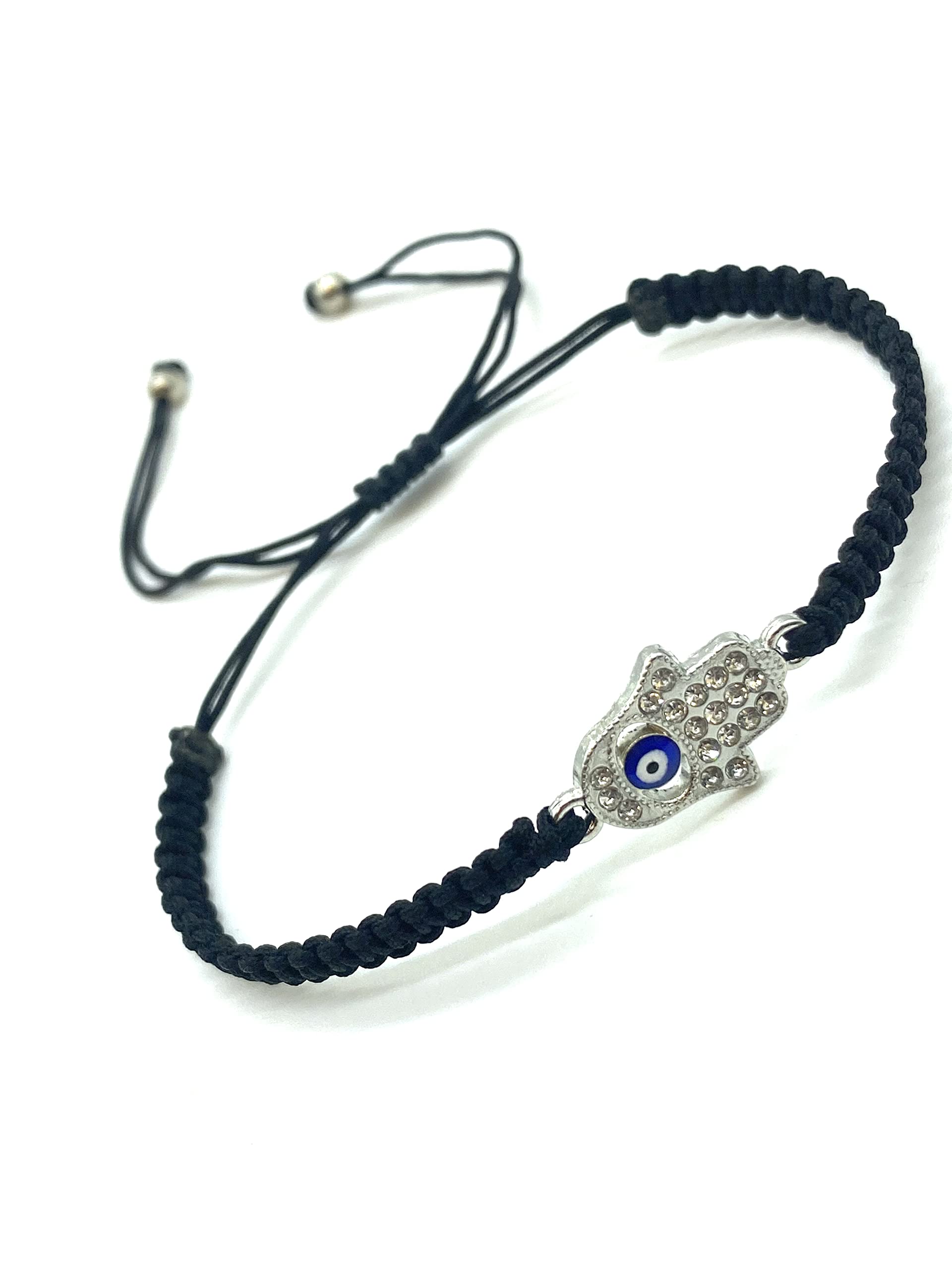 2621 Evil Eye strand bracelet with cubic zirconia sparkling evil eye hamsa