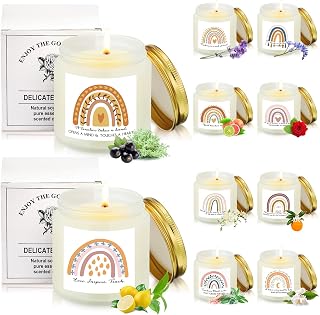 Fabbay 10 Jar Teacher Appreciation Gifts Thanksgiving Thank You Teacher Candle in Bulk with 10 Scents Inspirational Scented Candle Bulk Thank You Gifts for Women Men Christmas, 3.5 oz