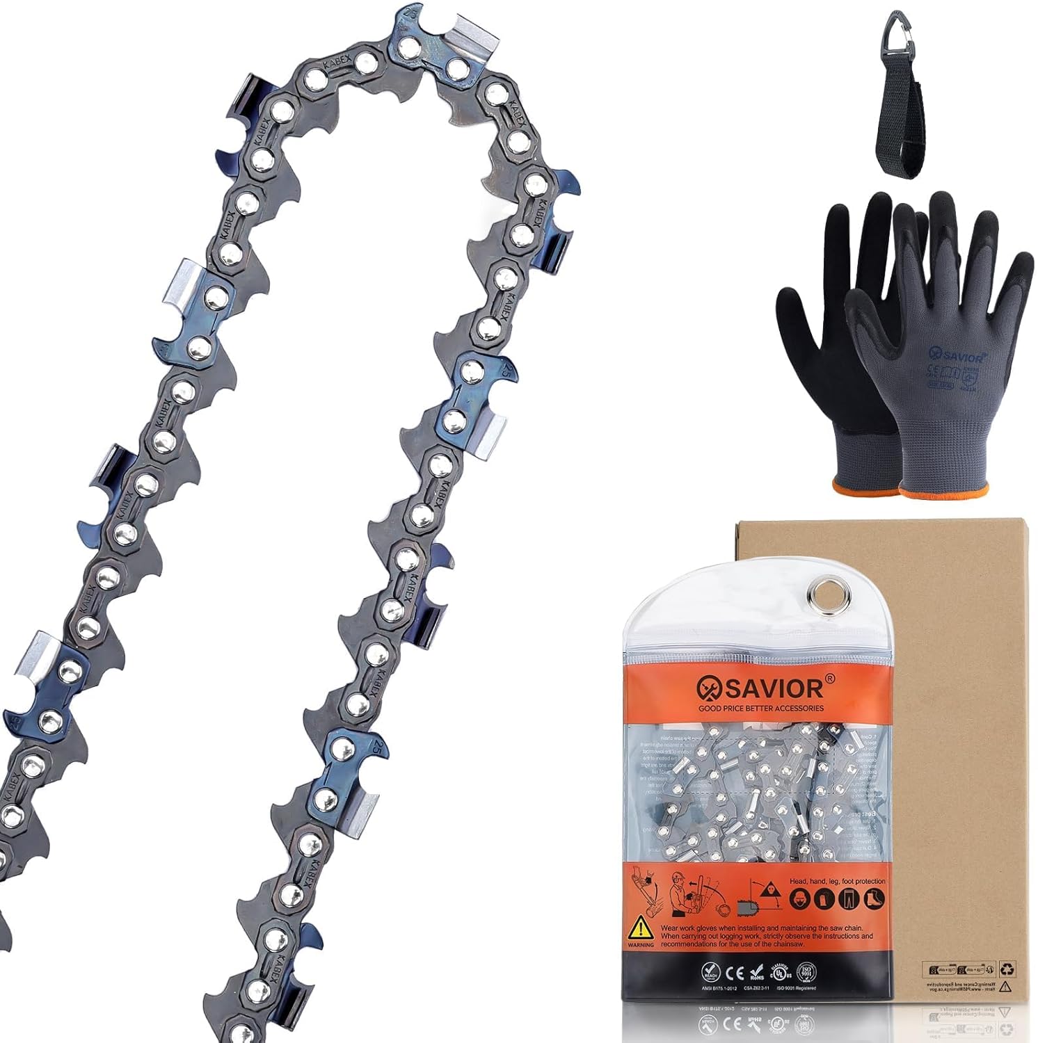 Savior 24 Inch Chainsaw Chain 3/8" Pitch .058" Gauge 84 Drive Links Replacement 581626984, 591151584, 501842884 For Dolmar Makita 73LGX084G 73JGX084G