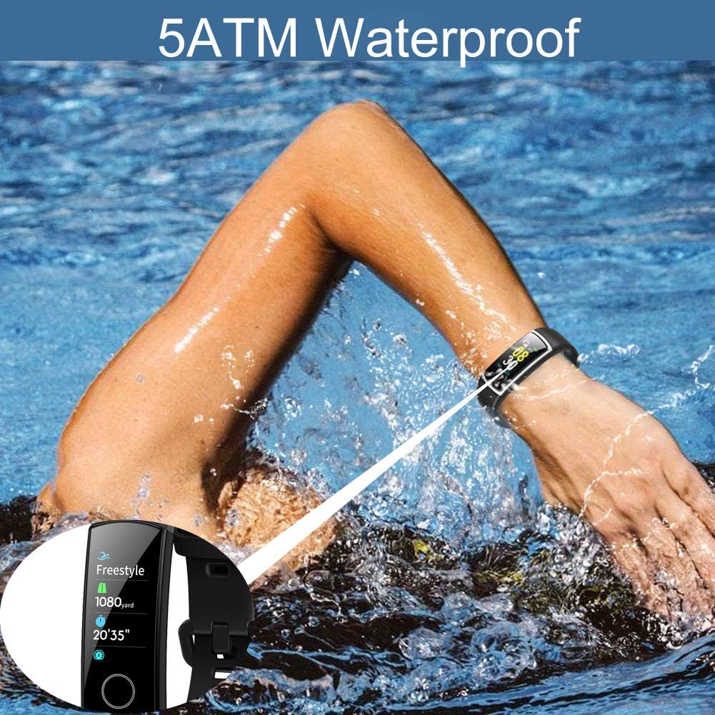 VanguardAlliance Honor Band 5 Fitness Tracker,0.95" AMOLED Smart Watch,5ATM Waterproof Activity Bracelet Tracker with SpO2 Heart Rate Monitor for Men Women Kids (Black) : Sports & Outdoors