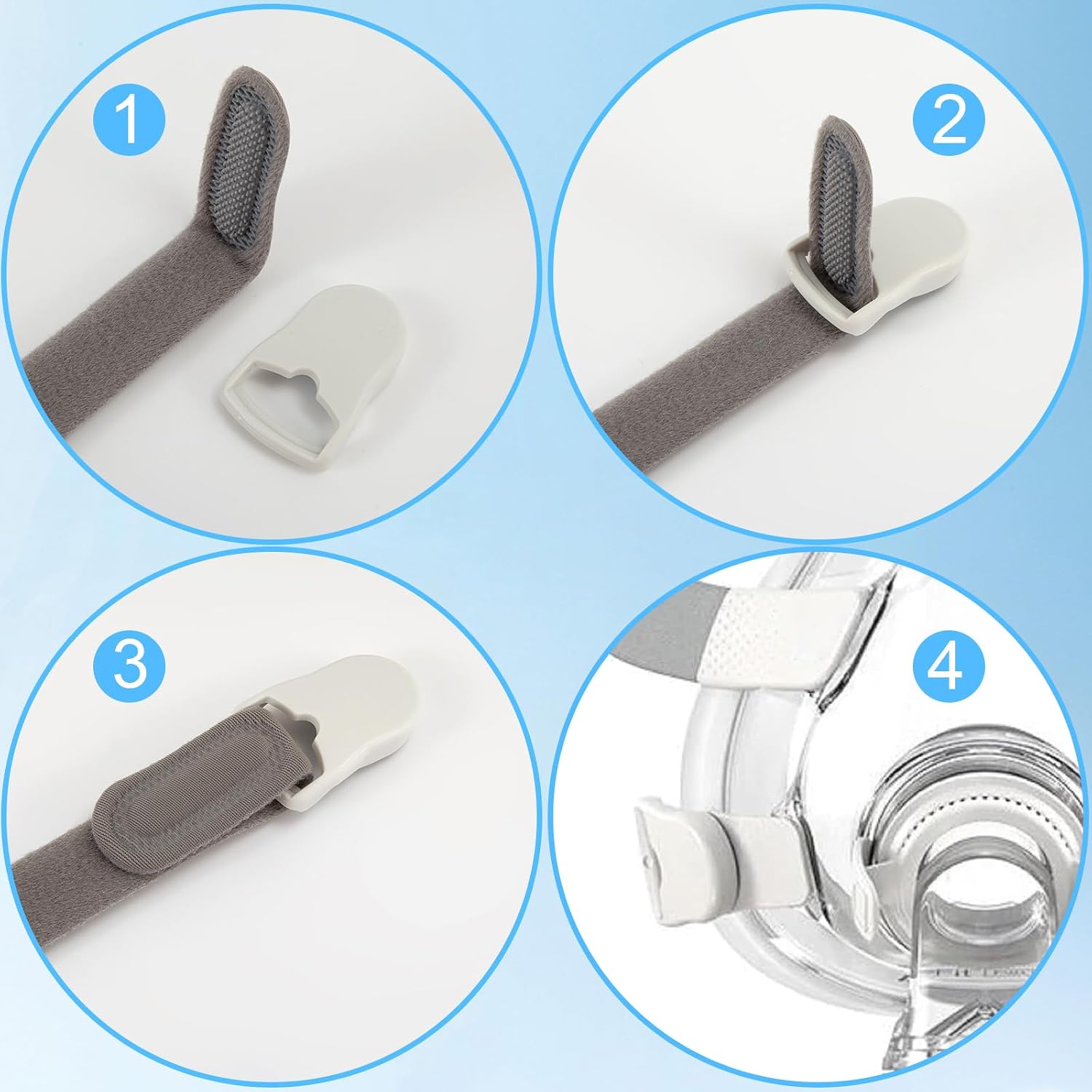 Magnetic Headgear Clips 2 Pairs, CPAP Headgear Clips, Positive Pressure Mask Clips Compatible with AirFit AirTouch N20 F20 F30 F30i F40 N10 (4) image 2