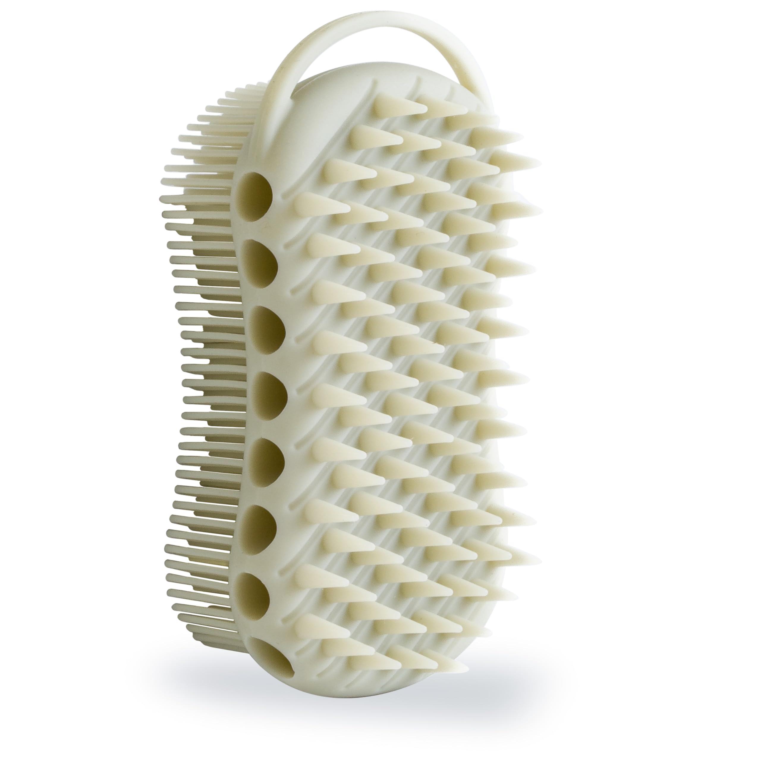 MtBoi Double-Sided Exfoliating Silicone Body Scrubber, 2-in-1 Bath Scrubber, Shampoo Brush, Silicone Loofah for All Skin Types, Shower Body Scrubber,