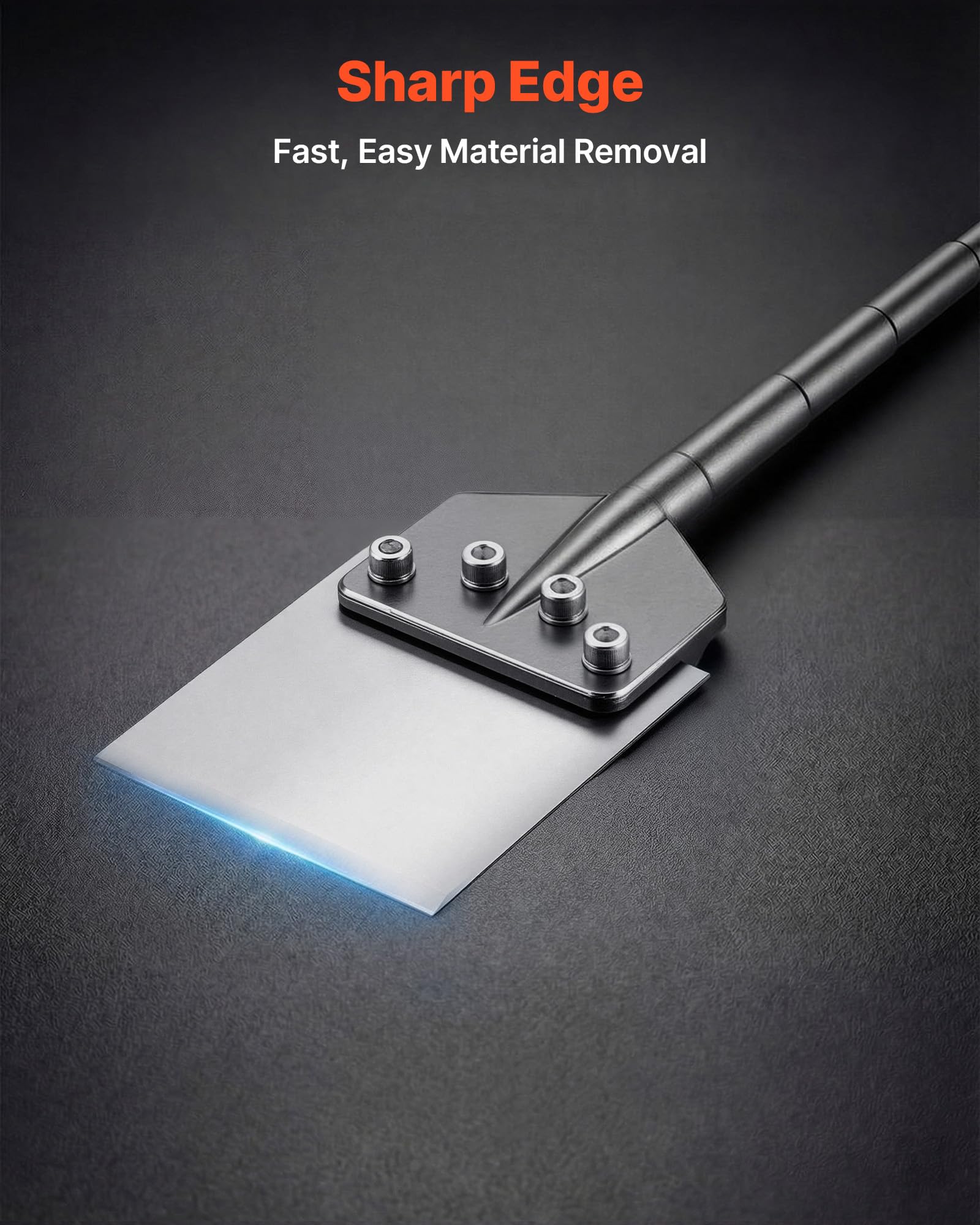 VEVOR Raschietto per Pavimenti con Punta a Scalpello Attacco SDS Max, Compatibile con Martelli Perforatori, in Lega Acciaio 40Cr Trattamento Termico, per Rimozione di Pavimenti in Laminato e Malta