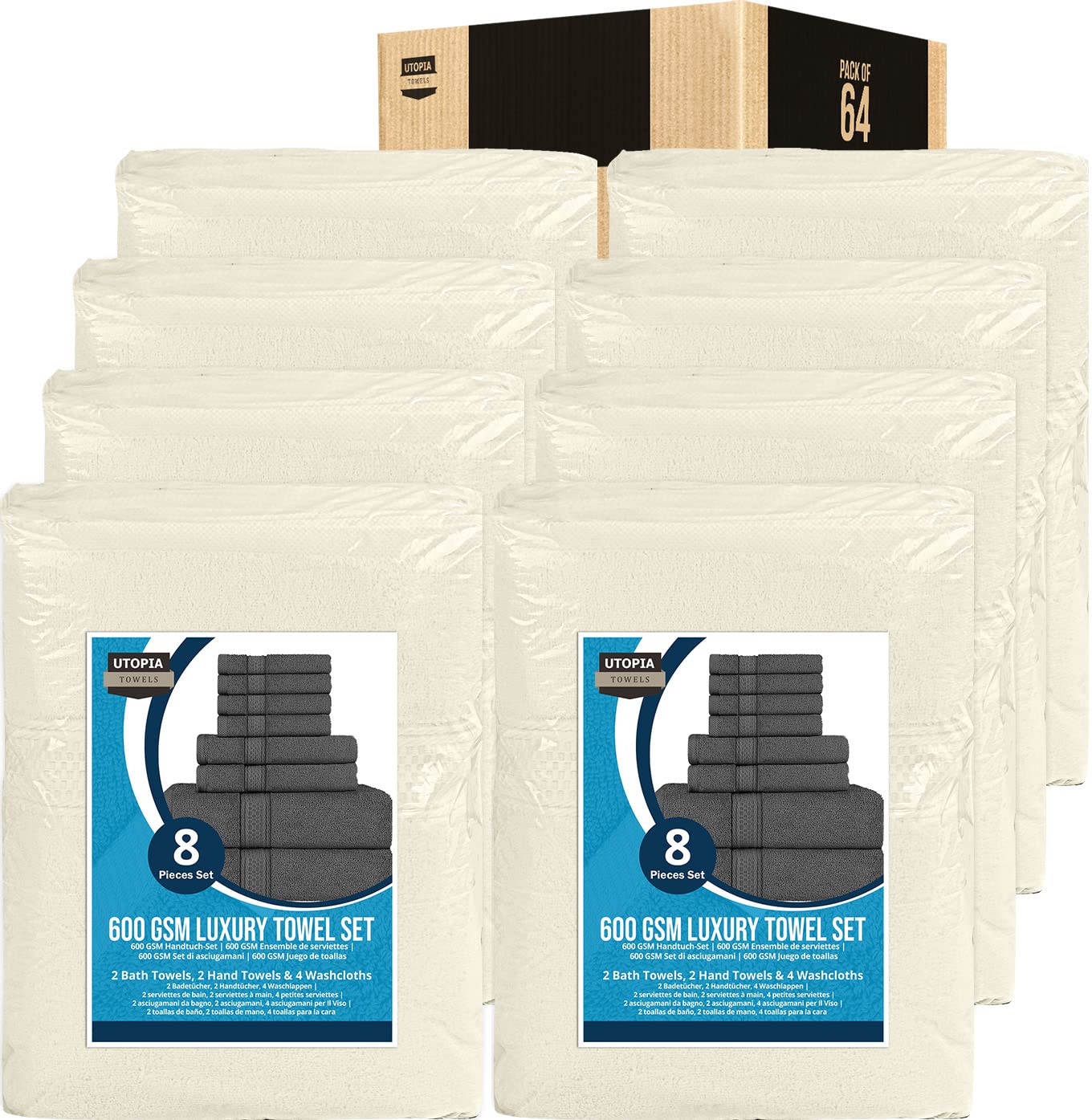 Utopia Towels 8-Piece Majestic Plush Towel Set -15