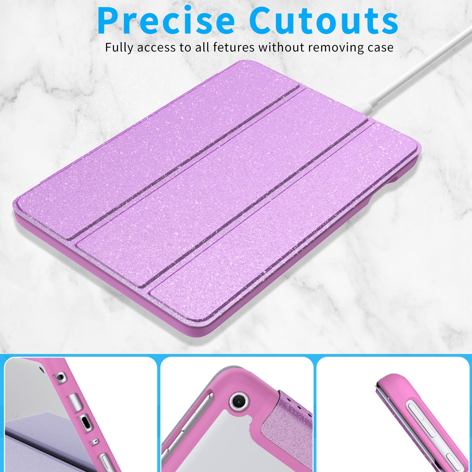 Custodia Per Amazon Fire HD 8 (2017 E 2016, 7ª E 8ª Gen) - Saturcase Pelle PU Con Supporto E Porta Penna (Blu Scuro)