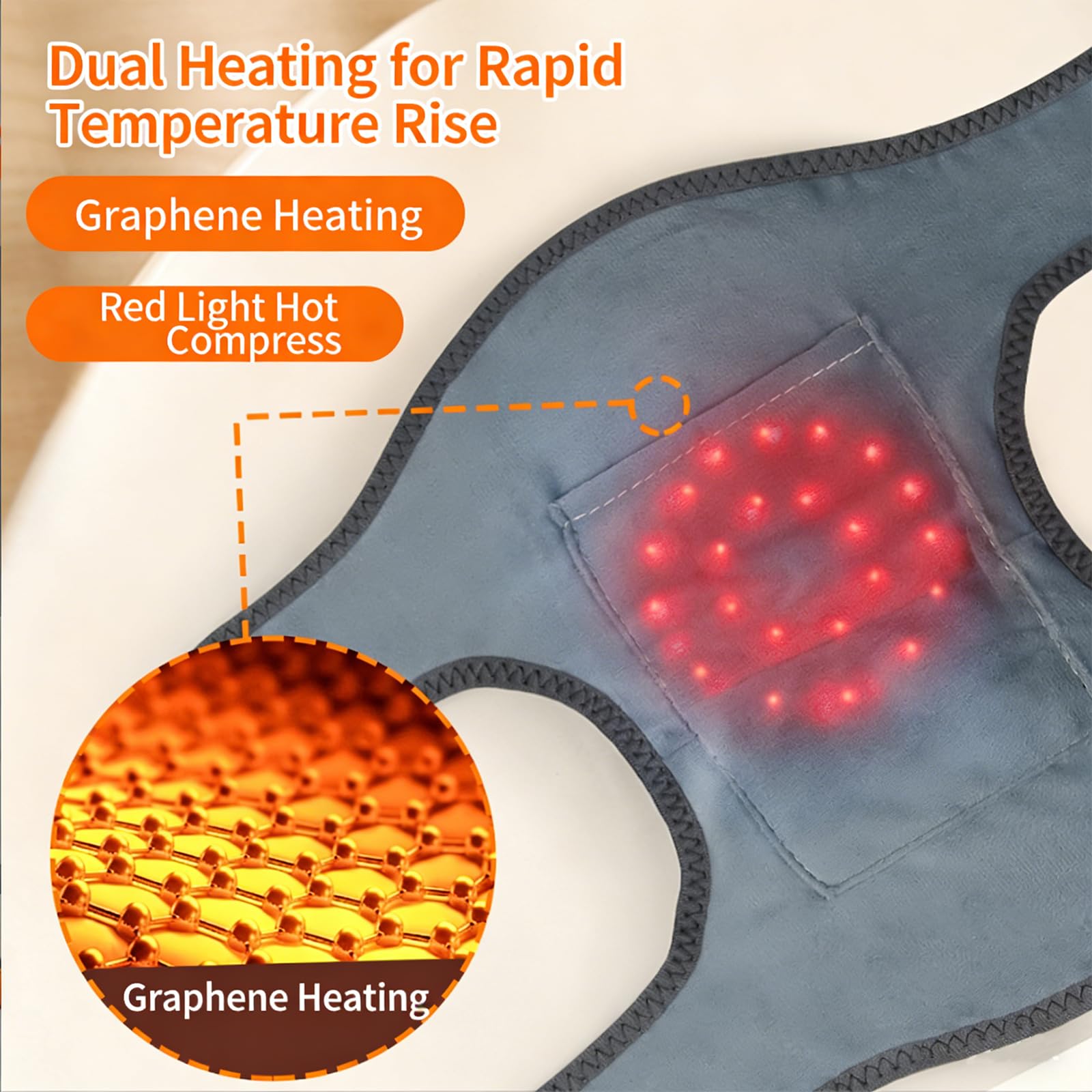 Masajeador de rodilla inalámbrico con calefacción con vibración y calor de luz roja, 5 modos de calor y 3 modos de masaje, calentamiento rápido, batería de 5000 mAh, ajuste cómodo para rodilla, hombro