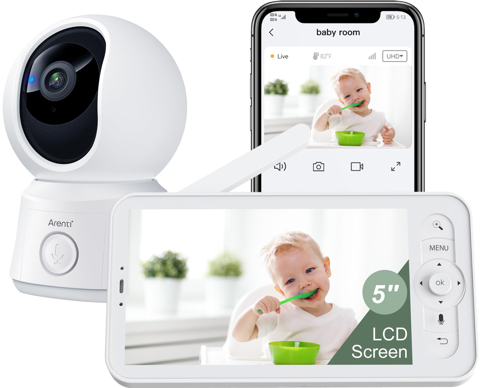 Arenti Baby Monitor With Camera And Motion Sensor ARENTI 2K Ultra