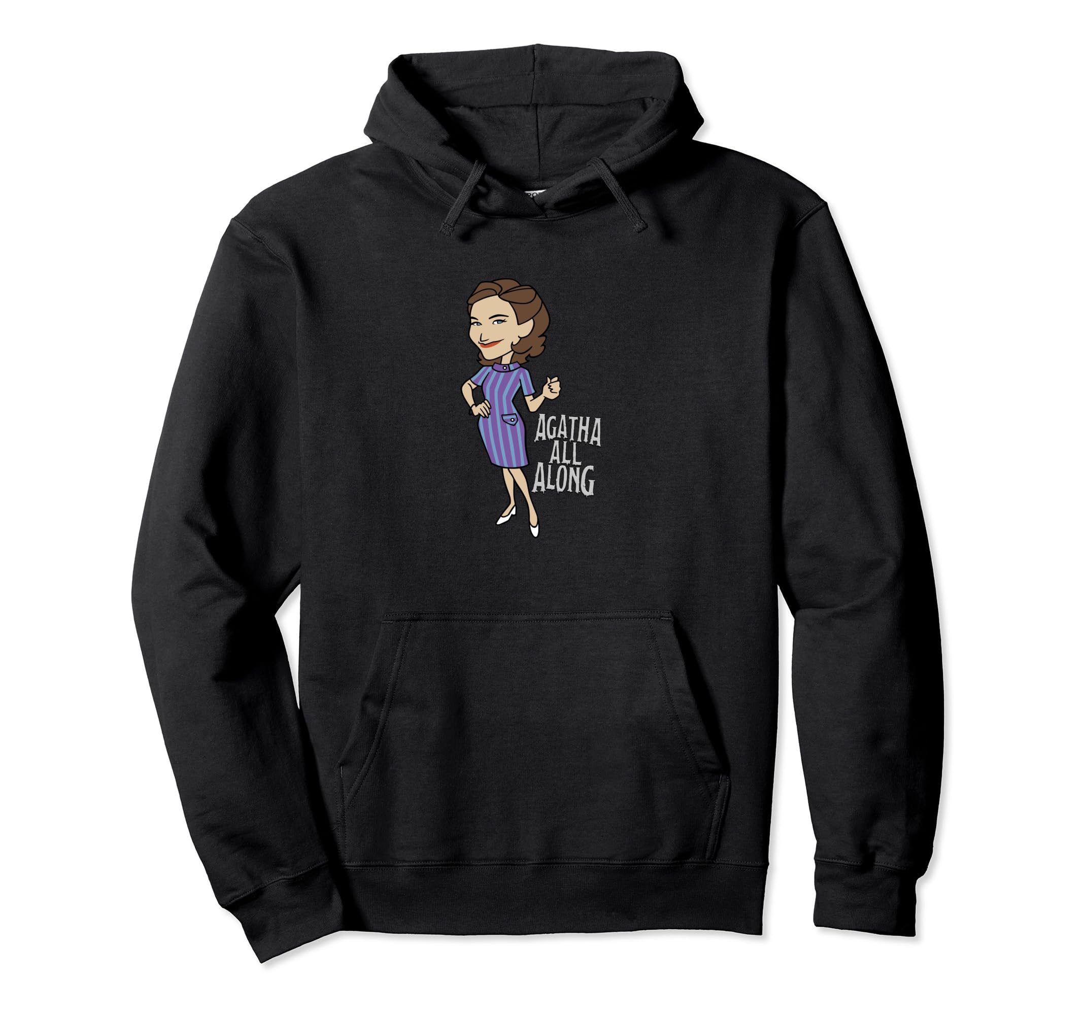 Pull Marvel WandaVision Agatha All Along sweat à capuche portrait vintage - 2