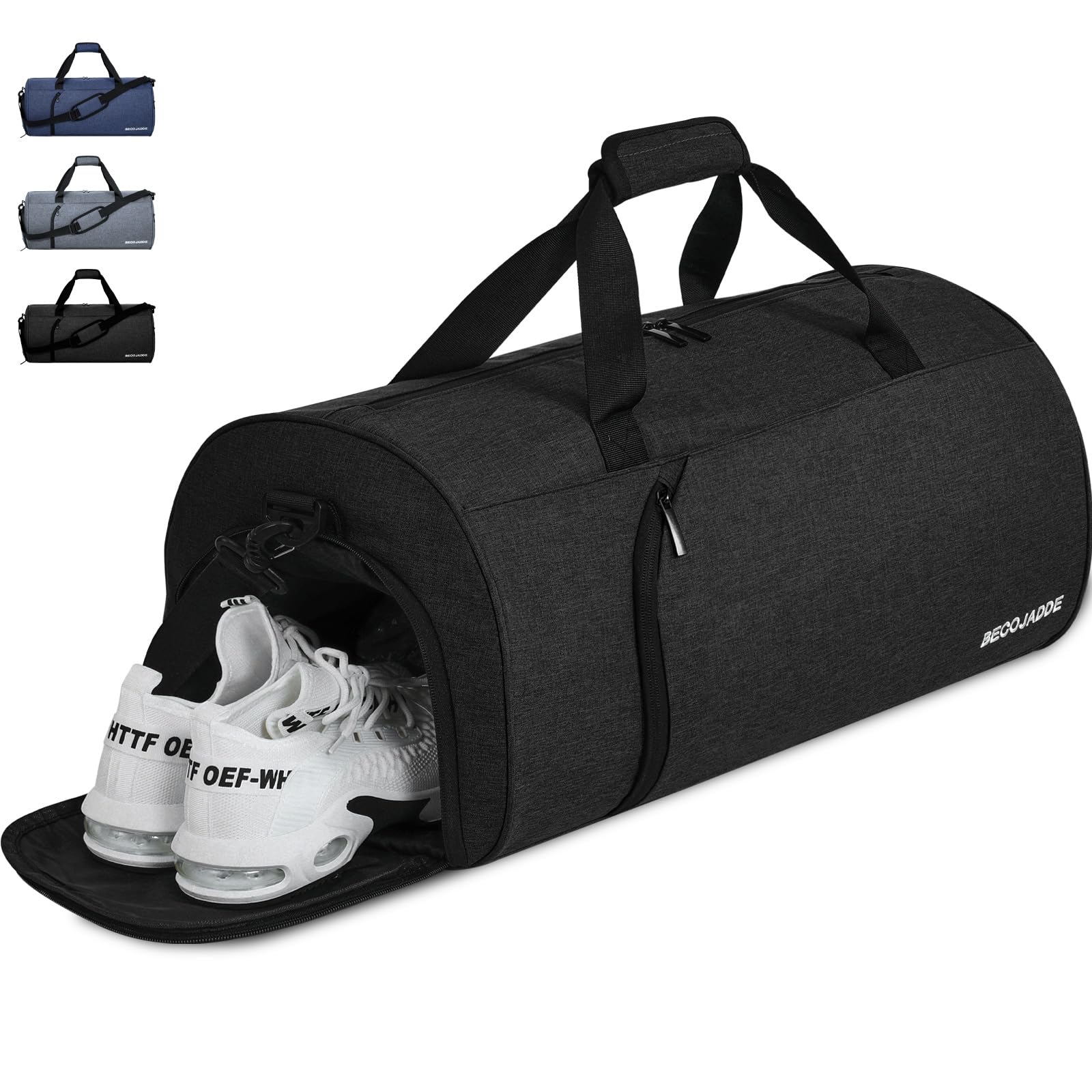 BECOJADDE Sporttaschen für Damen und Herren, 35L Reisetasche Duffel Bag Übernachtungstasche mit Schuhfach & Nassfach, wasserdichte Handgepäcktasche für Sport, Fitnessstudio, Schwimmen