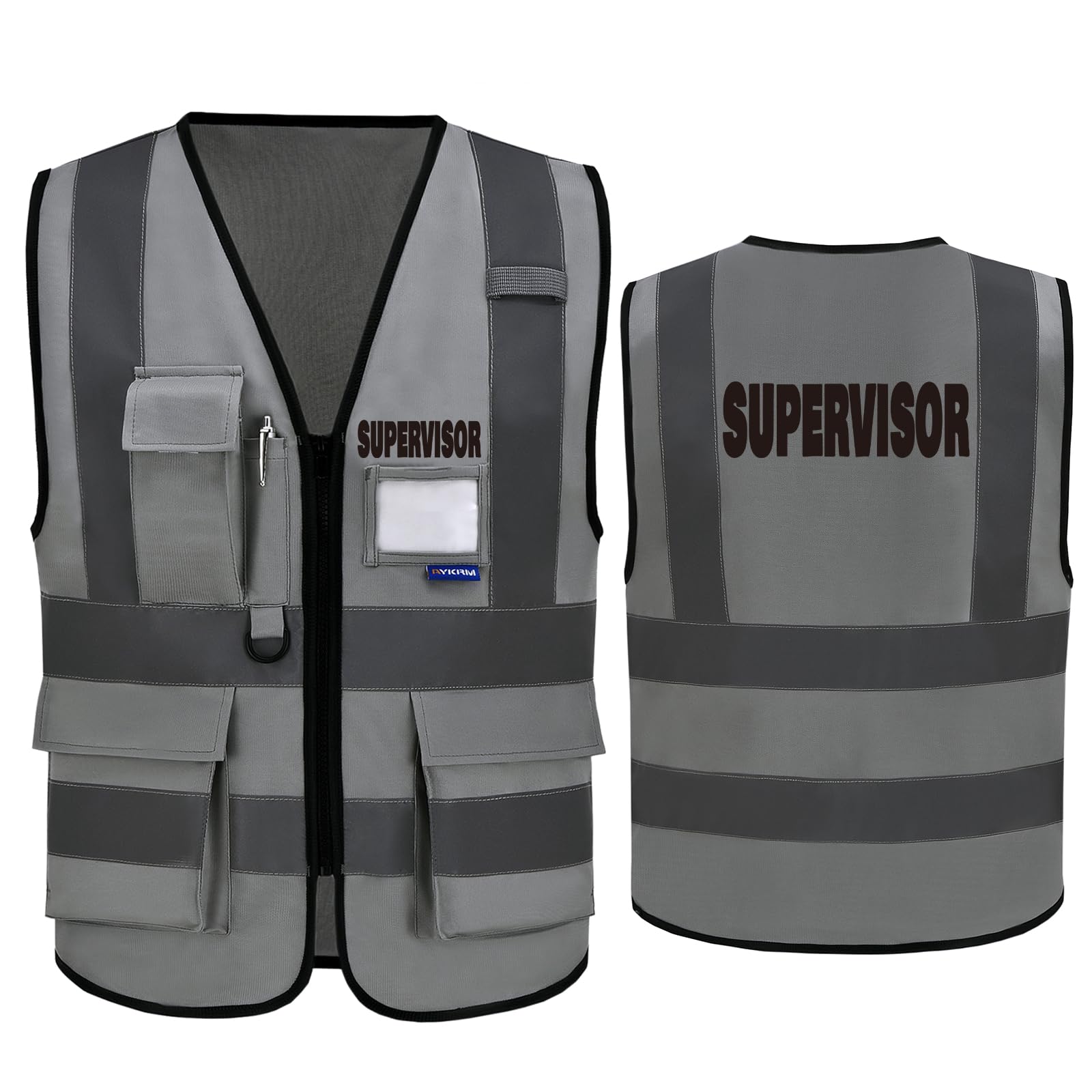 Reflective Security Safety Vests Heavy Duty with 7 Pockets and Front Zipper