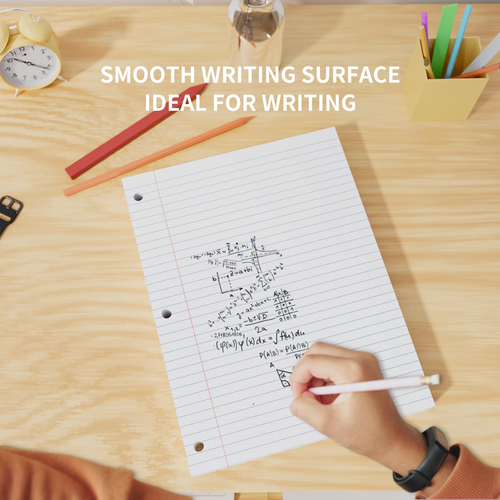 500 Sheets Loose Leaf Paper 8" x 10.5" Colored Filler Paper College Ruled 3-Hole Punched Lined Paper Notebook Paper for 3-Ring Binders Notepad Writing Note Pads Ideal for Home, School, Office