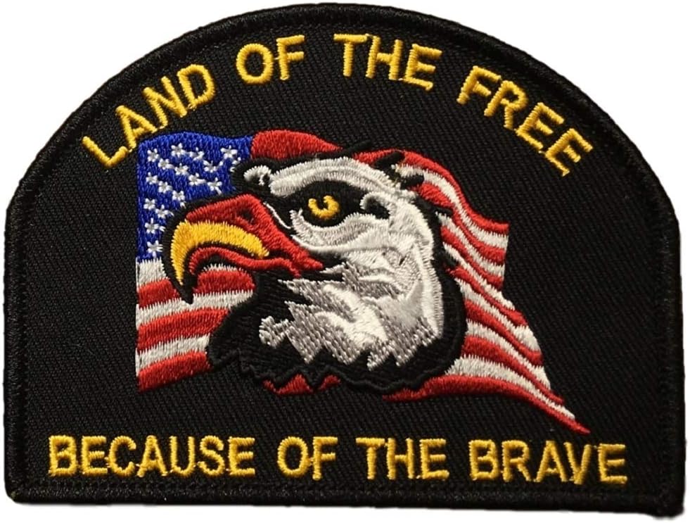 Land of The Free Because of The Brave - Military Appreciation Patch (Iron On)
