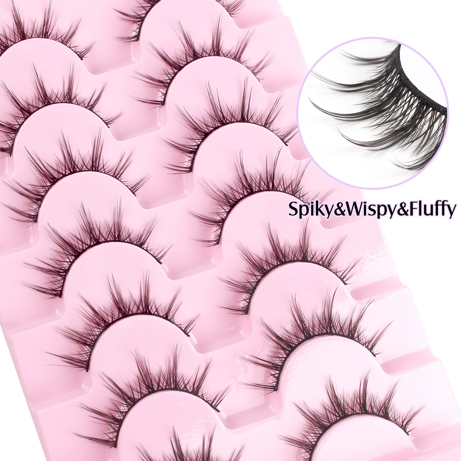 Parriparri Manga Lashes Natural False Eyelashes Spiky Eye Lashes Like Individual Clsuters Anime Asian Japanese Fake Eyelashes Dolly Wispy Fake Eyelashes for Cosplay (7 works) - Image 4
