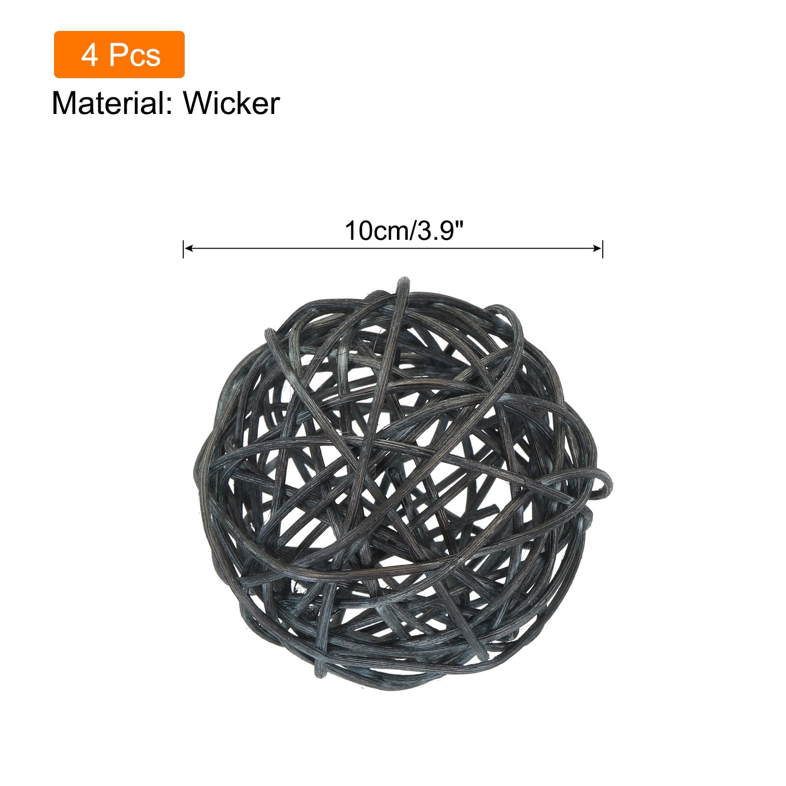 Amazon.co.jp: uxcell 4個セット ウィッカーラタンボール 直径