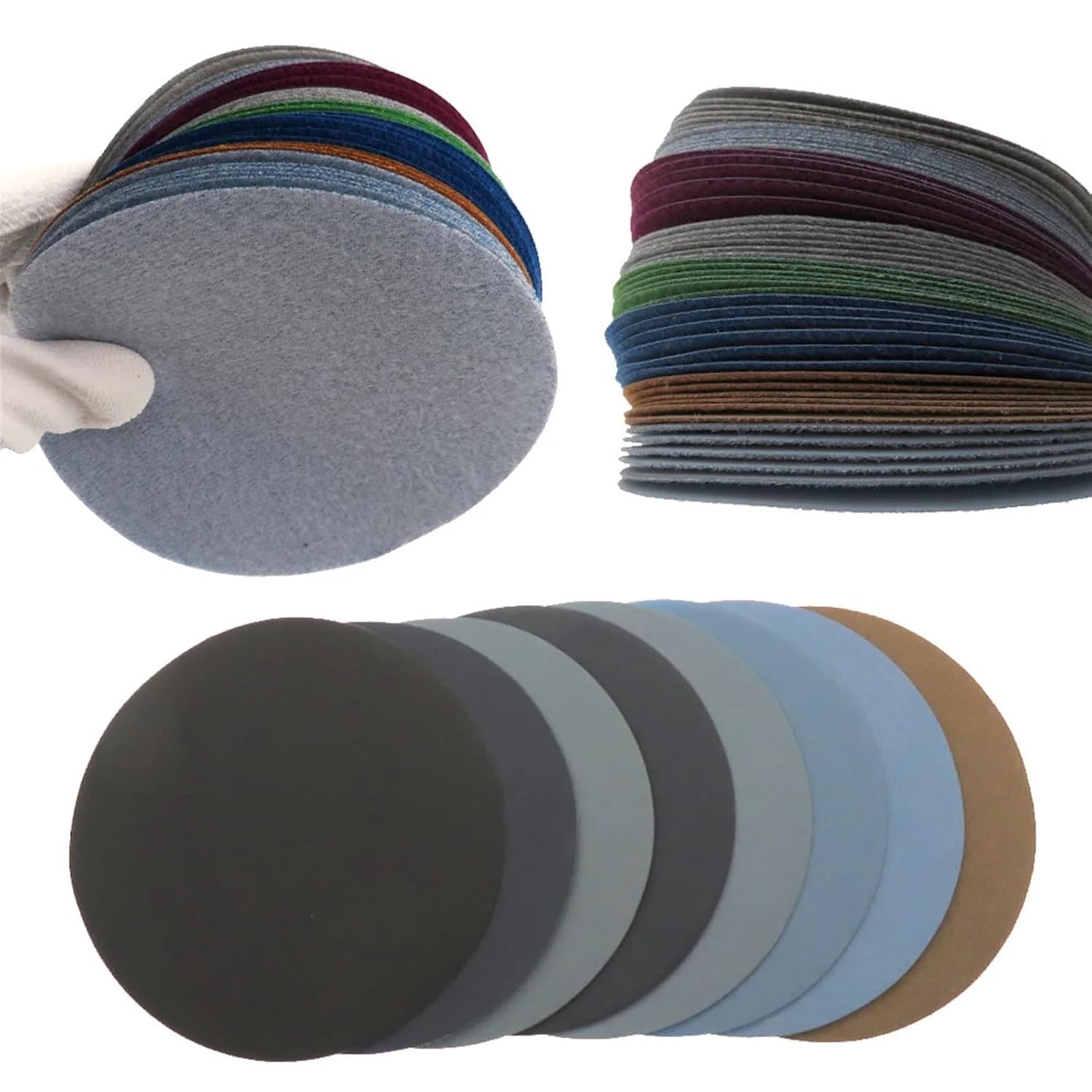 24pcs/Set 5 Inch Flocking Sandpaper 800 to 10000 Grits Self-Adhesive Wet Dry Sanding Disc 125mm(2500)