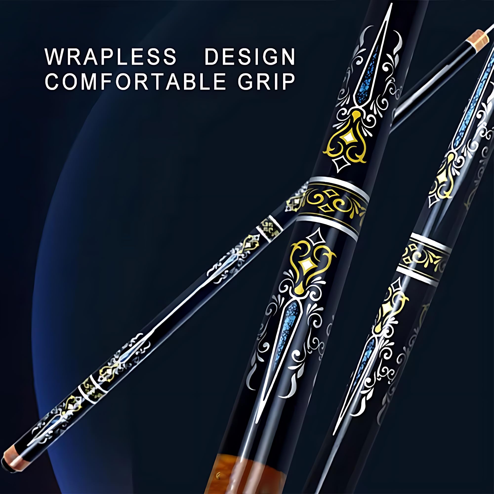 Włókno węglowe 1/2 Split Pool Cue, 2-sekcyjny kij Break & Jump Cue Stick 147 cm 538.6-567.0 g, 12,4 mm Sterownik bilardowy z etui, snooker i akcesoria do basenu