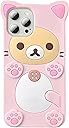 3D Cute Cartoon Bear Phone Case for iPhone 15 - Fashionable and Stylish - Funny Pink Bear Design - Soft TPU Protective Case - Kawaii Silicone Cover for Women, Girls, and Kids