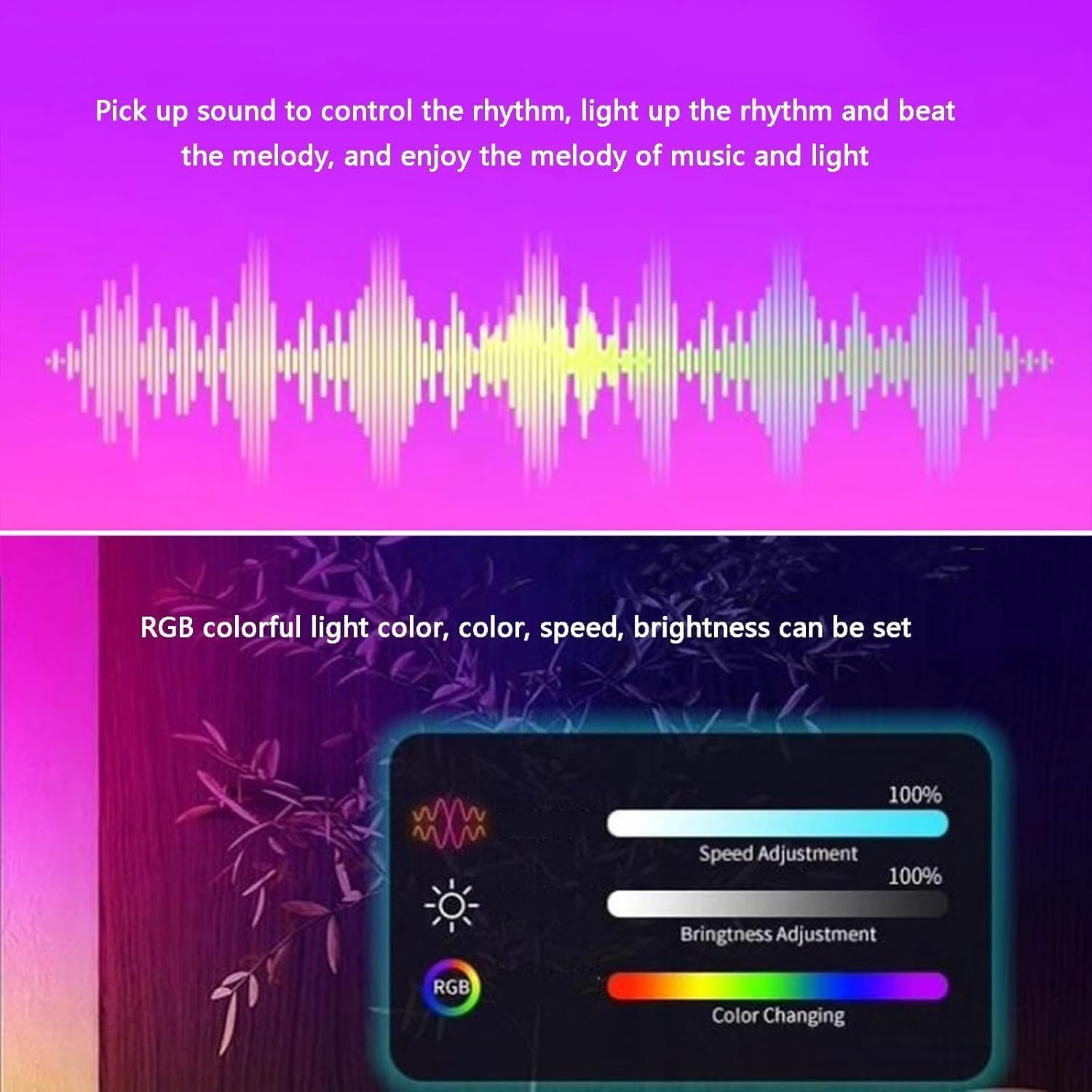 Lampada A Spettro Sonoro RGB, Luce Ritmica A LED con Spettro Musicale, Luci Sincronizzate con La Musica E Sensibili alla Voce, con Telecomando, Colore/luminosità/velocità Regolabili