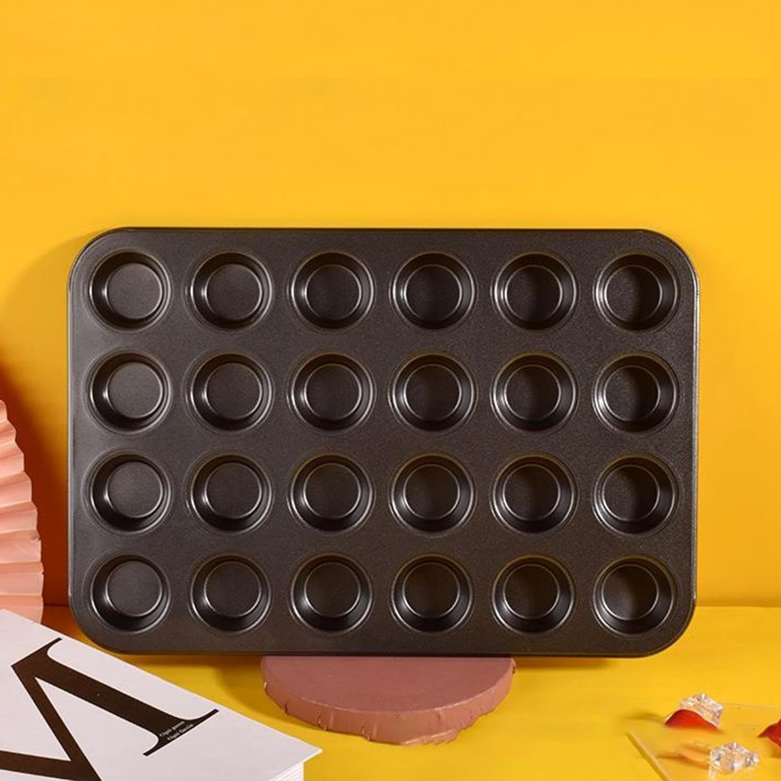 24 Stampo per Muffin Antiaderenti, Teglia per Mini Muffin