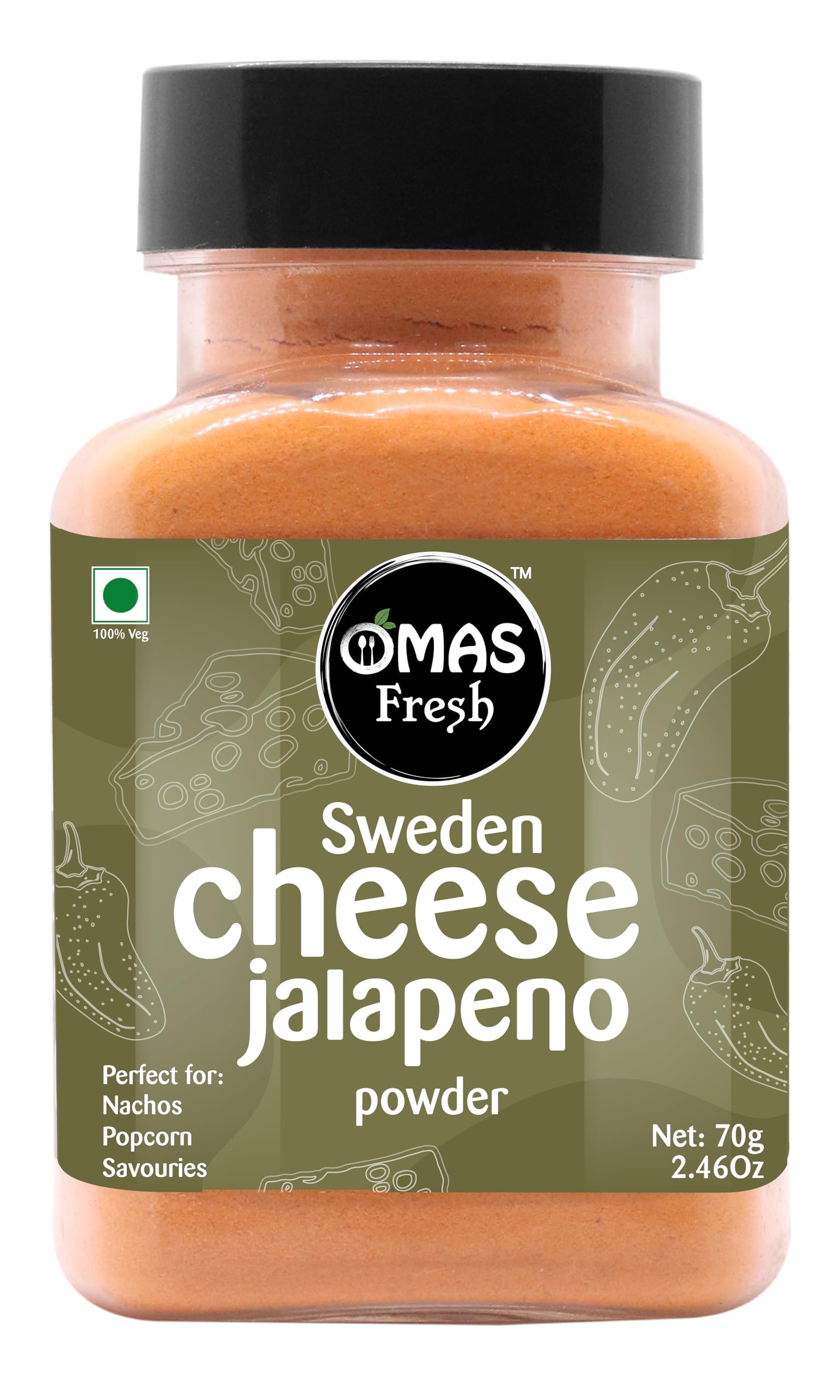 Omas Fresh Cheese Jalapeno Seasoning Best for Making Delicious Cheese-Flavoured Pop-Corn, Pizza, Pasta and French Fries (70g) (B0BWS3MMG5) Amazon Price History, Amazon Price Tracker