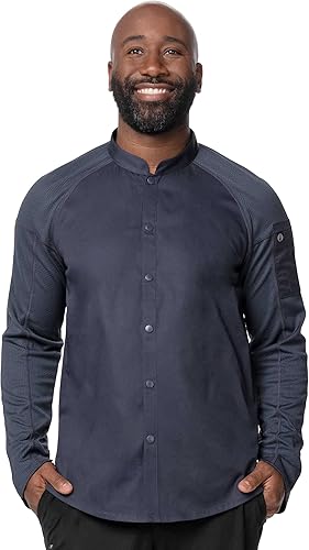 Chef Works Men's Tulum Chef Coat, Grey, 4X-Large