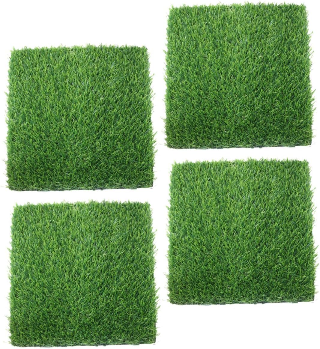 Milisten 4pcs Artificial Grass Mat for Dogs Realistic Synthetic Turf Rug Outdoor Decorative Grass Carpet for Gardens Patios and Landscapes for Pet Training and Landscape Projects
