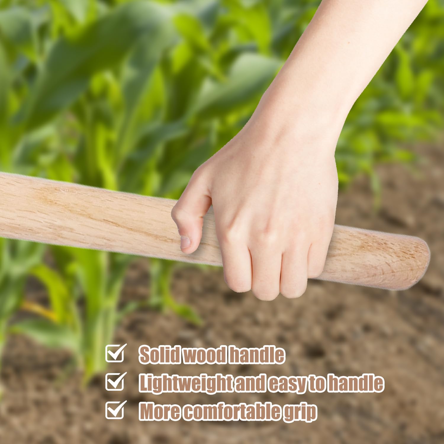 40cm Hand Cultivator - RVS Schoffel Met Houten Handvat Voor Tuinieren