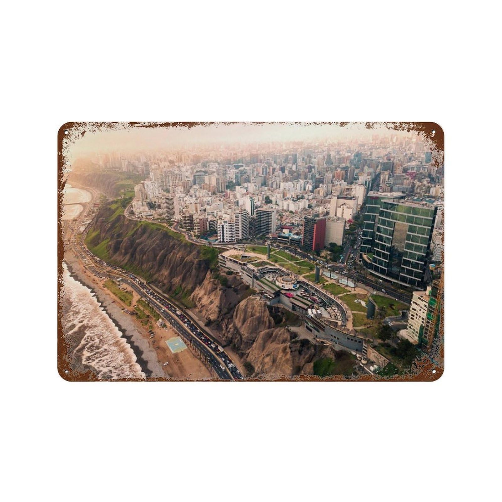 xiaoxiaoshen Real Photo Lima Decor Peru South America (2) Wall Decor Art Metal Tin Poster Modern Home Decor Art Home Bar Shop Decorations Vintage Sign 20x30cm