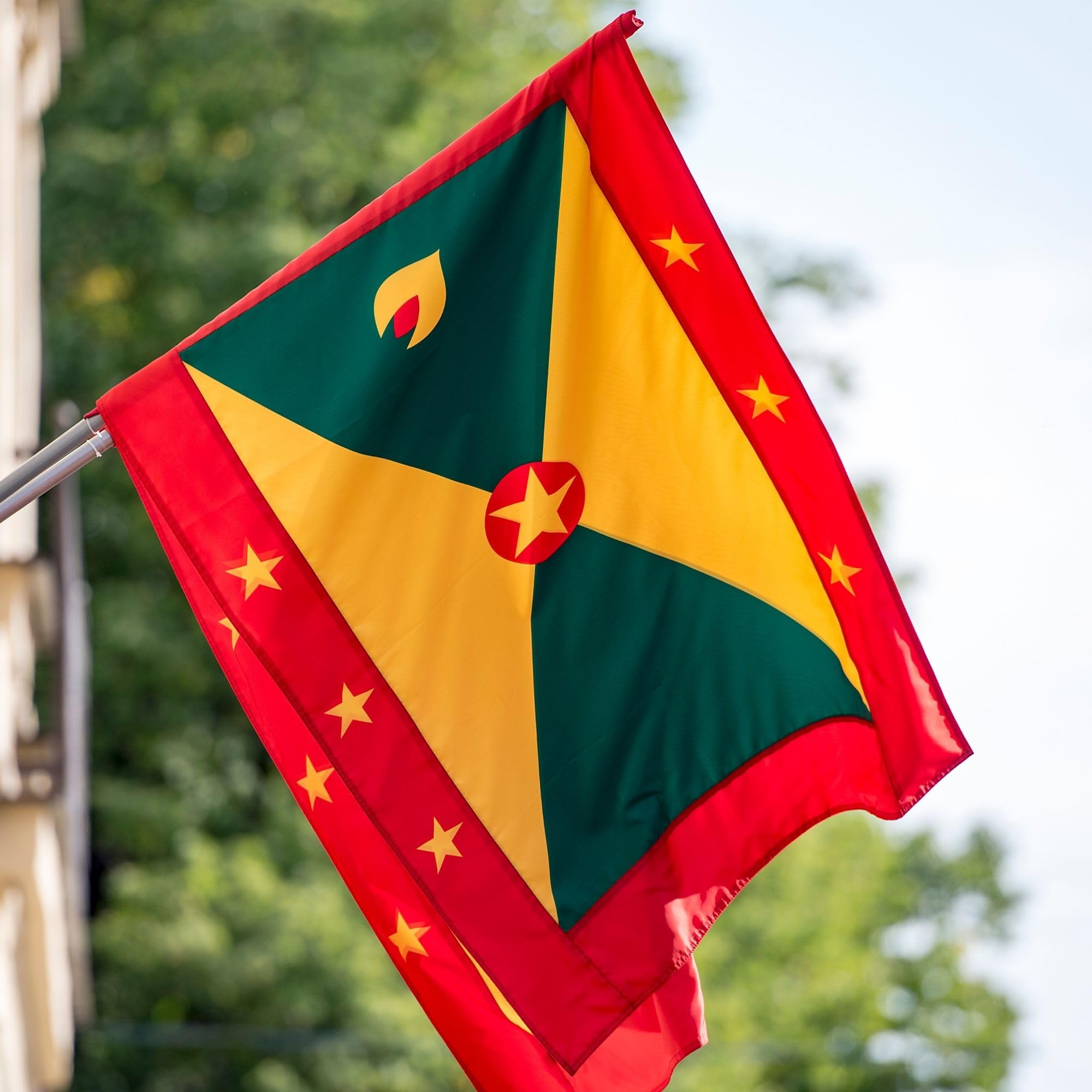Runesol Grenada Flag, 91x152cm, 3ft x 5ft, 4 Grommets, Eyelet In Every Corner, Caribbean Flag, Concepcion, Grenadian - Image 3