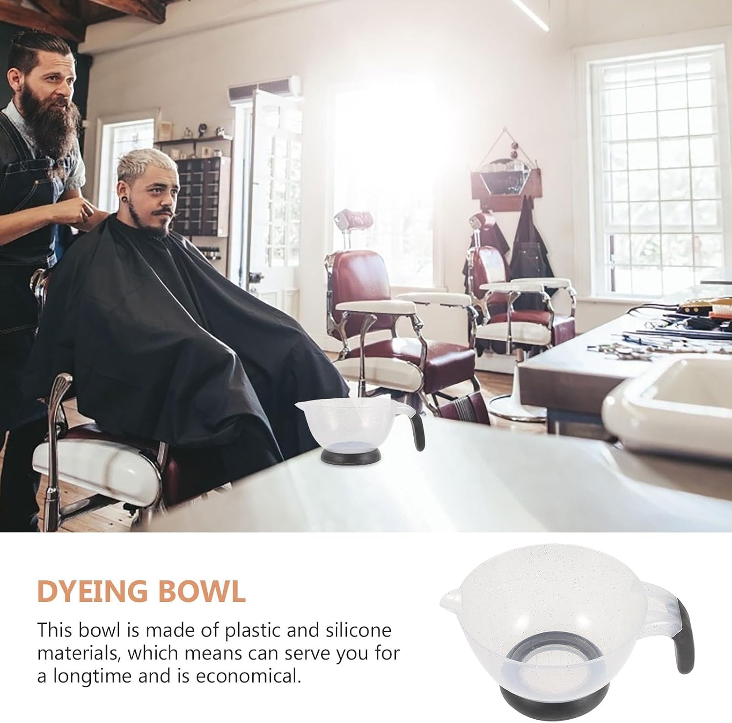 Hair Dye Bowls ，Hair Mixing Bowl with Suction Base Thickened White Silicone Color for Salon Beauty Accessory