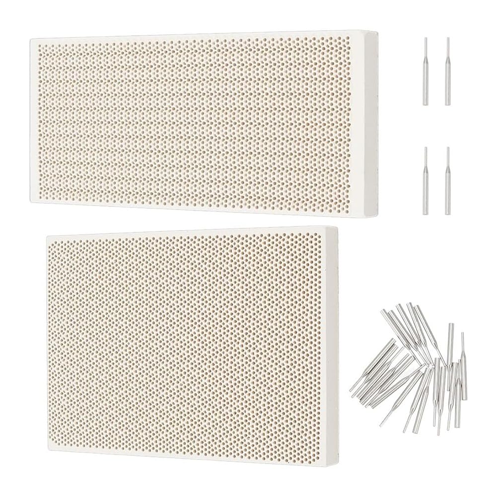 Yominerr Honeycomb Ceramic Welding Plate Rectangular Welding Honeycomb Panel Jewelry Making Tool Set Jewelry Welding