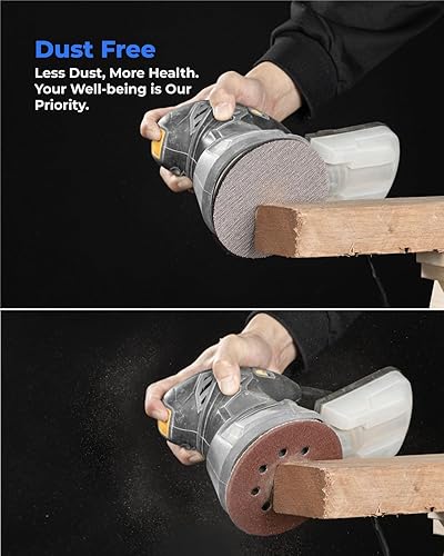 Miniatura 8 de toolant Lijadora de malla abrasiva de 9 pulgadas, papel de lija para paneles de yeso, disco de lijado de gancho y bucle sin polvo (grano 120 - 10