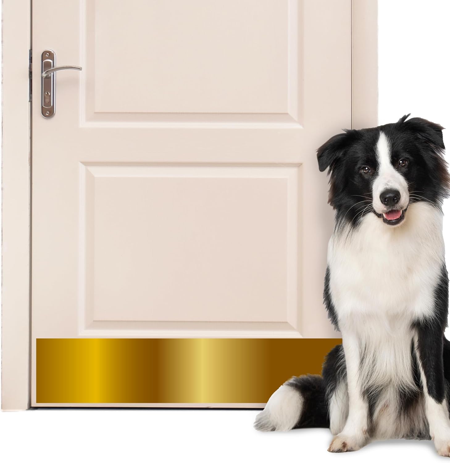 Panther Armor 8x36 Inch Gold Door Kick Plate, 1mm Thick Stainless Steel, Anti-Corrosive Metal Door Plate for Dog Scratching, Door Protector, Durable Kick Plate for Bottom of Door Gold Kick Plate [8x36in]