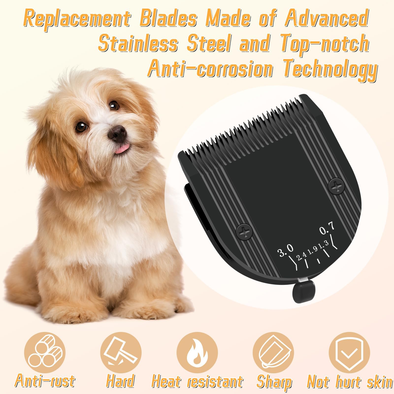 5-in-1 Verstellbare Hundescherklinge – Ersatzklinge Für Wahl Animal Clipper, 5 Größen (#9 Bis #40)