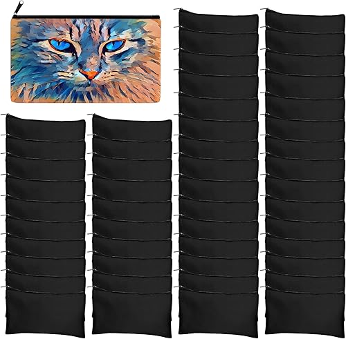 Miniatura 9 de Legigo Bolsa de Lona en Blanco con Cremallera Estuche Bolsas de Maquillaje a Granel - Estuche de Lona Multiusos para Lápices con Cremallera